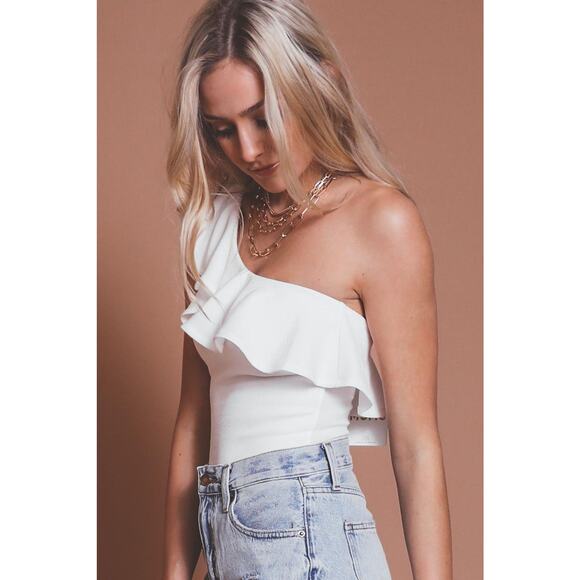 Show Me Your Mumu Ophelia Ruffle Bodysuit Bone XS NWT - Picture 3 of 8